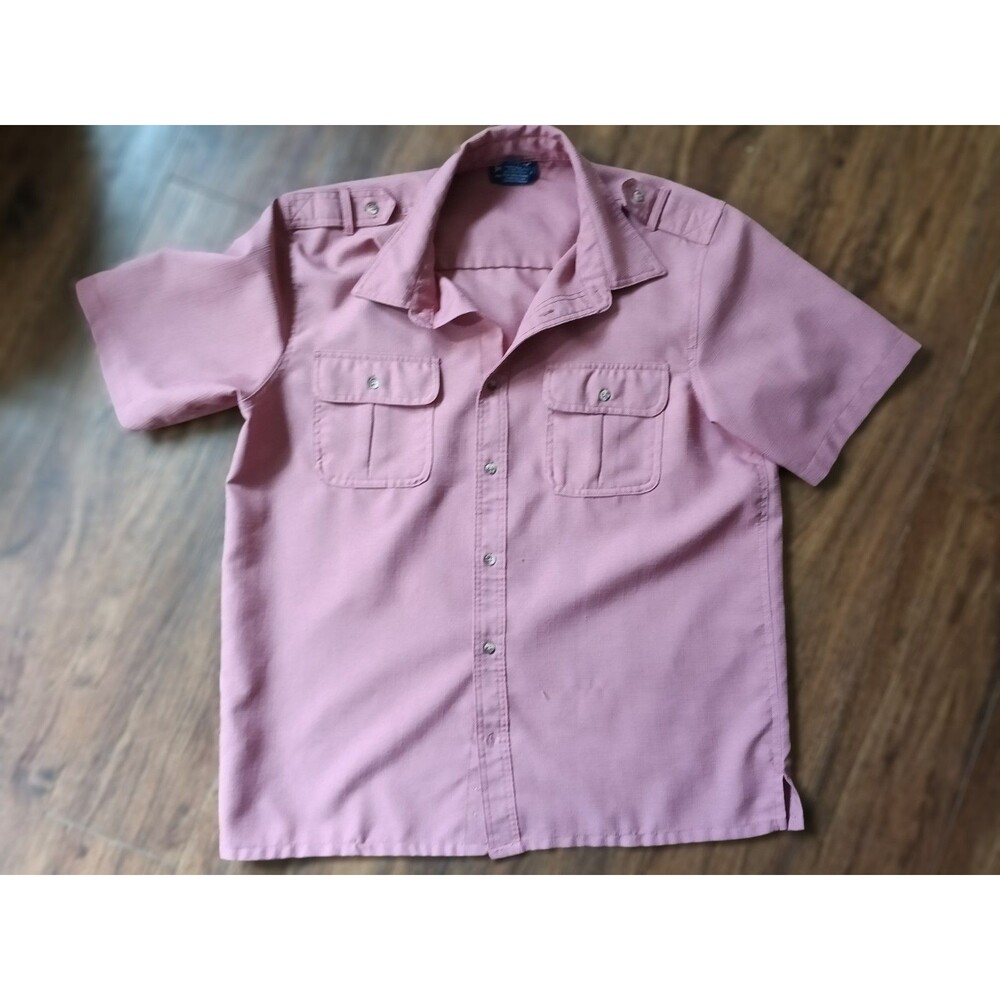 John Blair Men's Safari Outdoors Cargo Button Up Shirt Wine colored ( L)